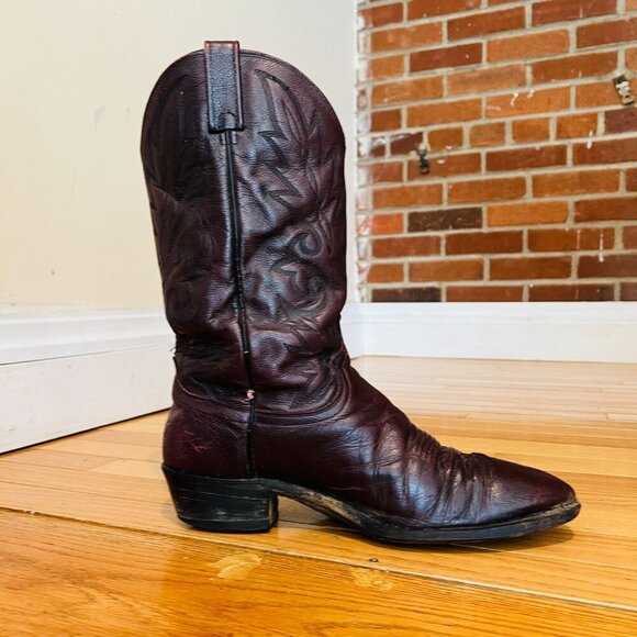 Vintage Dan Post Cowboy Boots Brown Size 11 - Picture 7 of 16